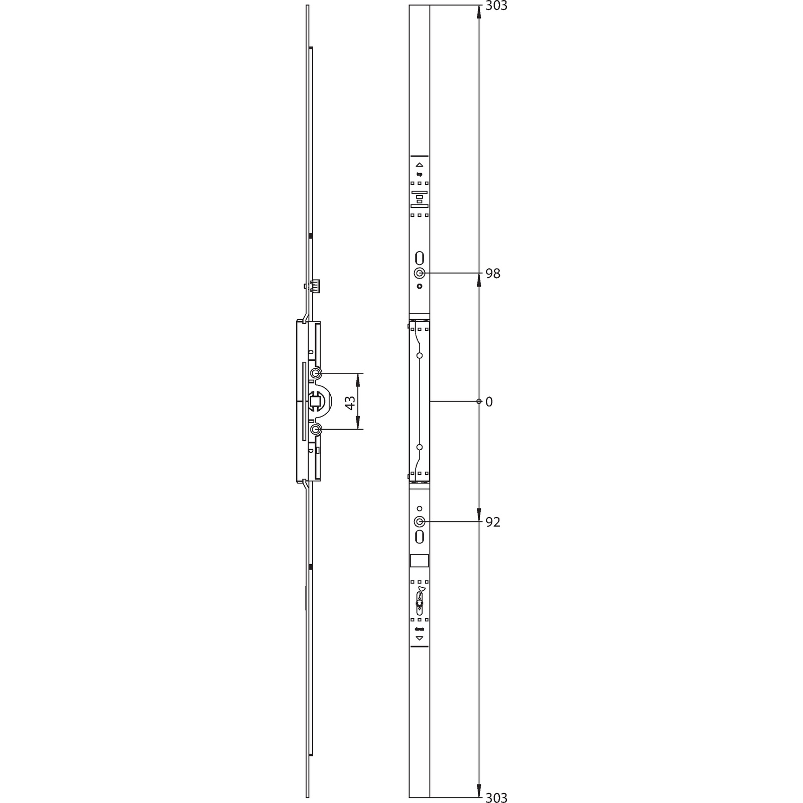 Winkhaus Getriebeschiene GAM.800.D7,5.LK.GR