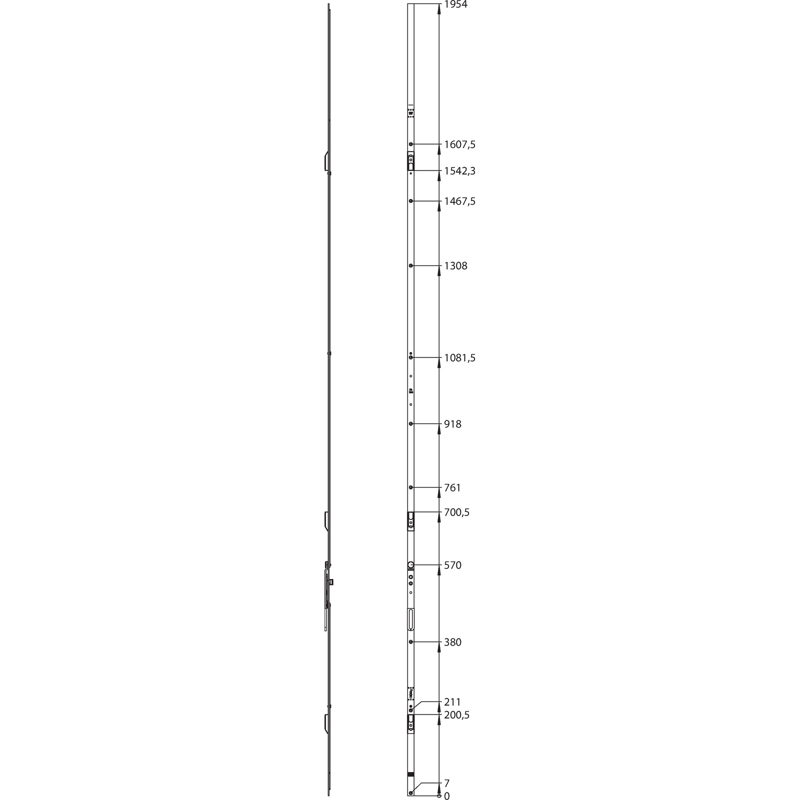 Winkhaus Stulpflügelgetriebe GZSTV-F 2200/3