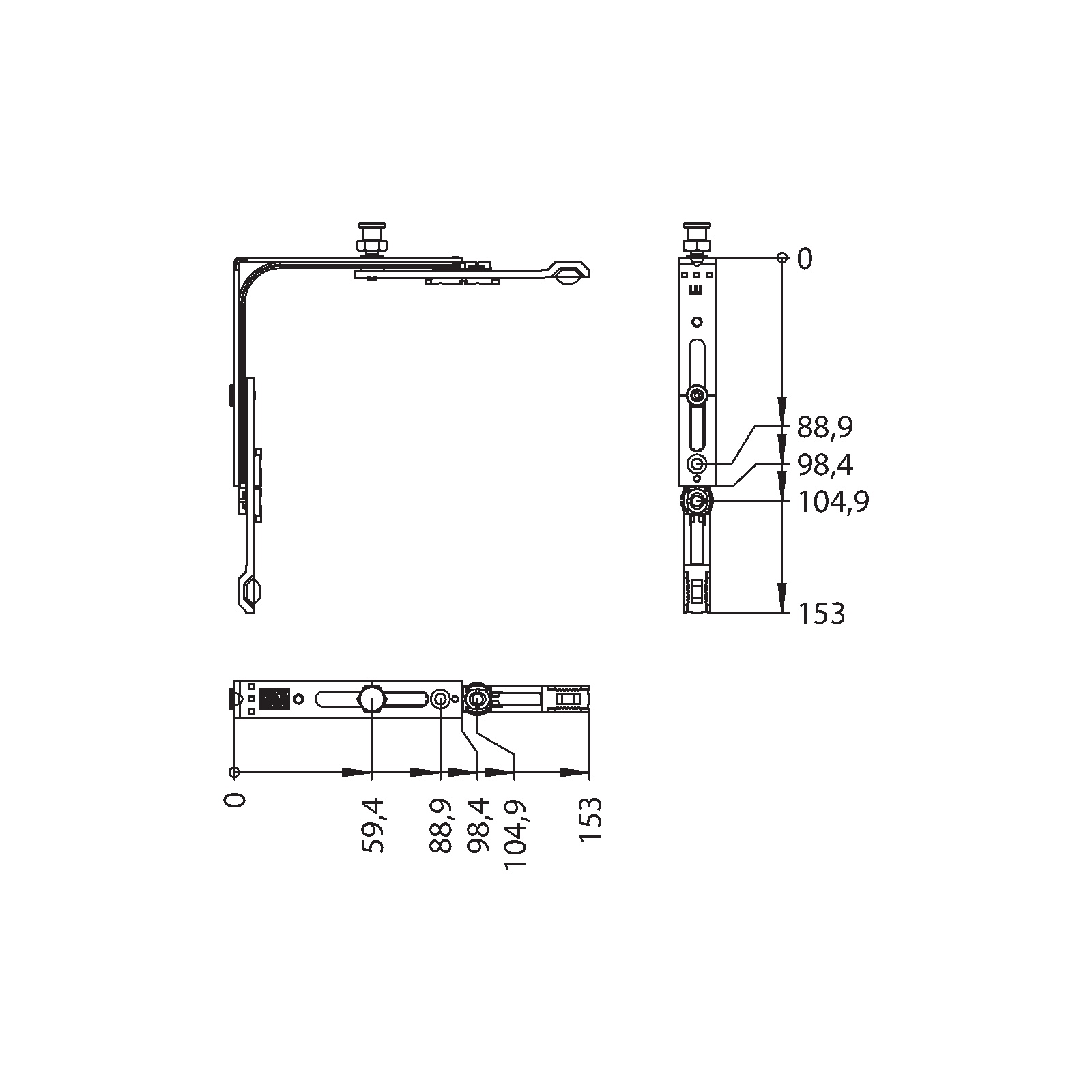Winkhaus Eckumlenkung E1.N.BS16-HV.LK.GR