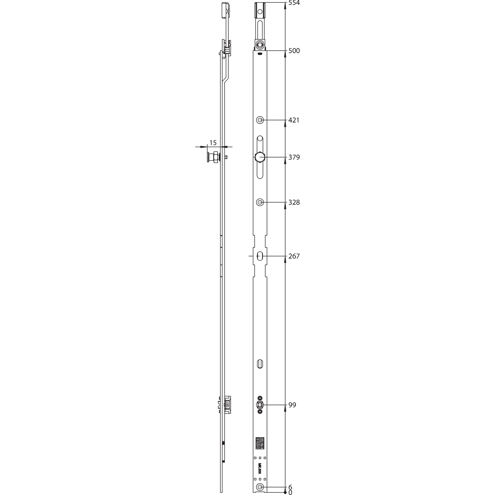 Winkhaus Mittenverriegelung MK.500-1.BS16-HV.C.LK.GR