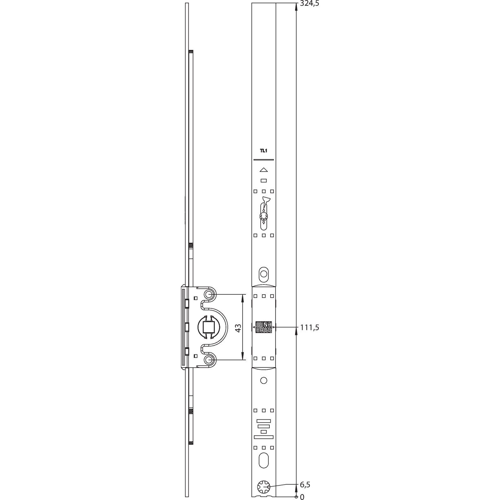 Winkhaus Getriebeschiene GAK.465.LK.GR
