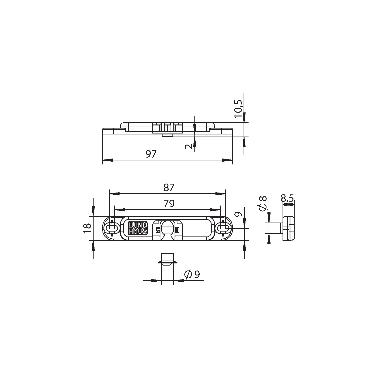 Winkhaus Balkontürschnäpper BK Z-8 LK.N-GR