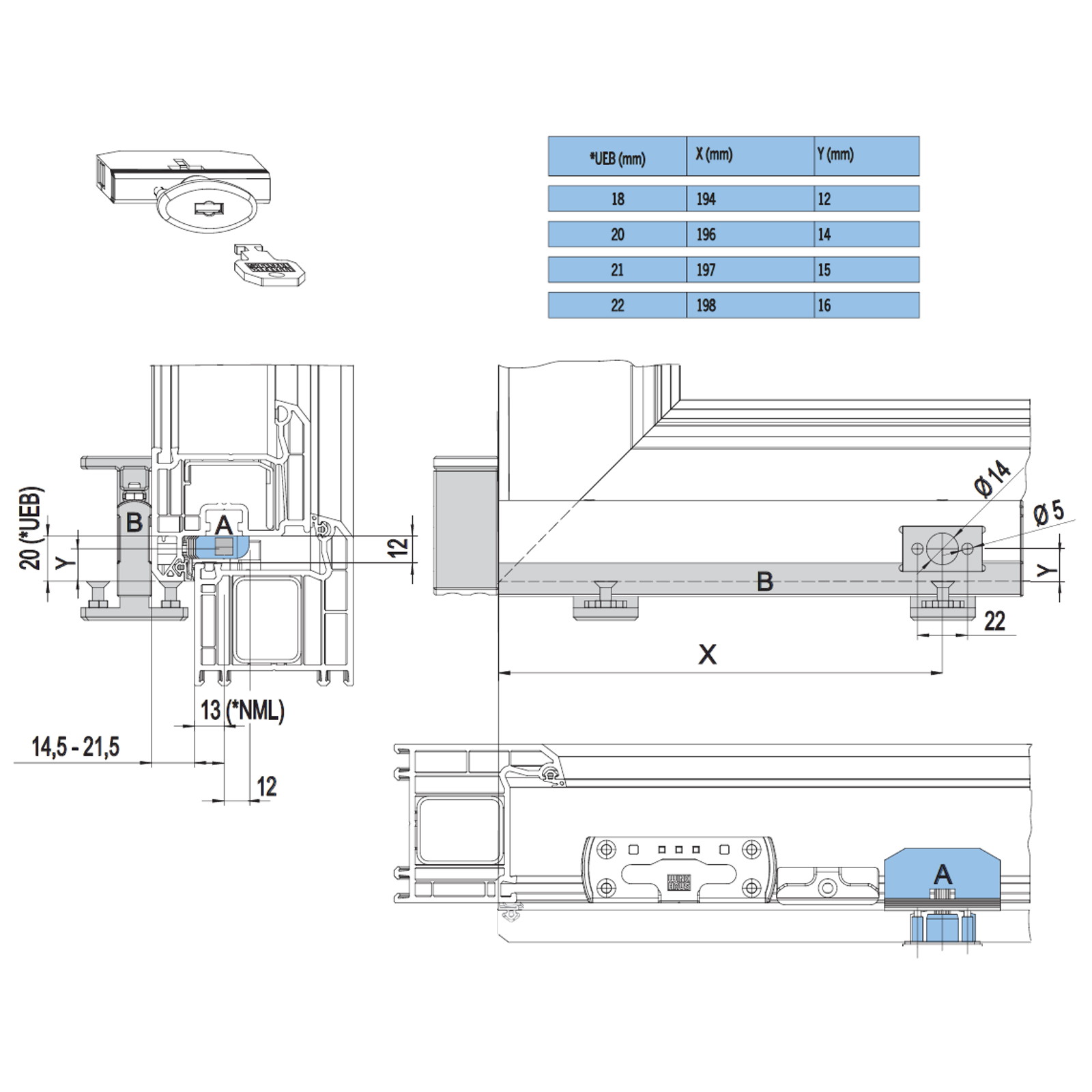 Winkhaus Drehsperre DS.24 in Weiß
