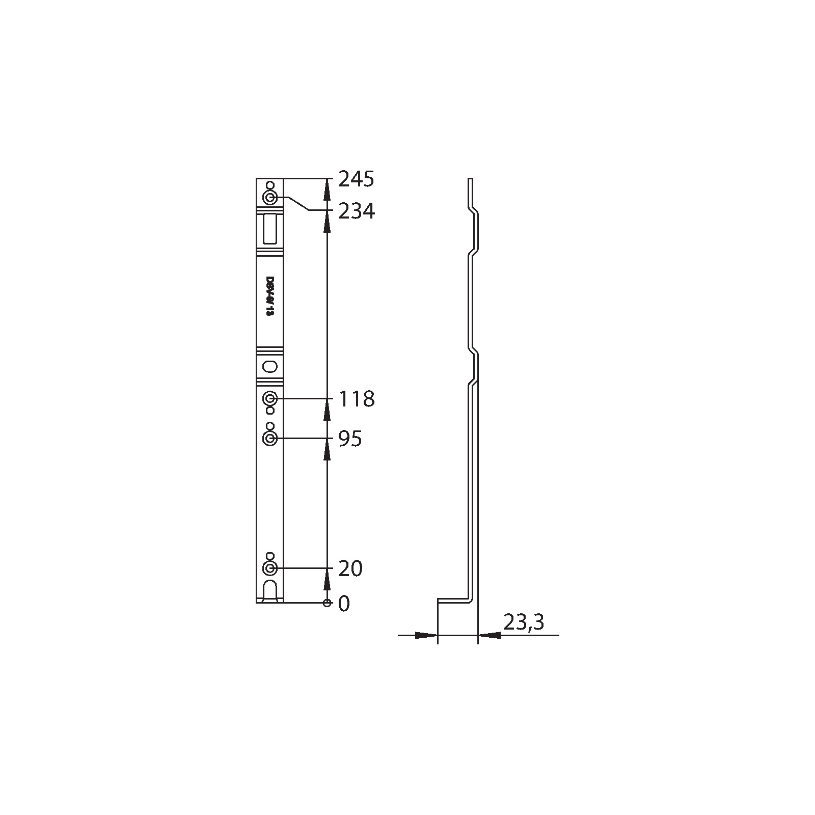 Winkhaus Drehlagerschiene DSV-9/13 SL