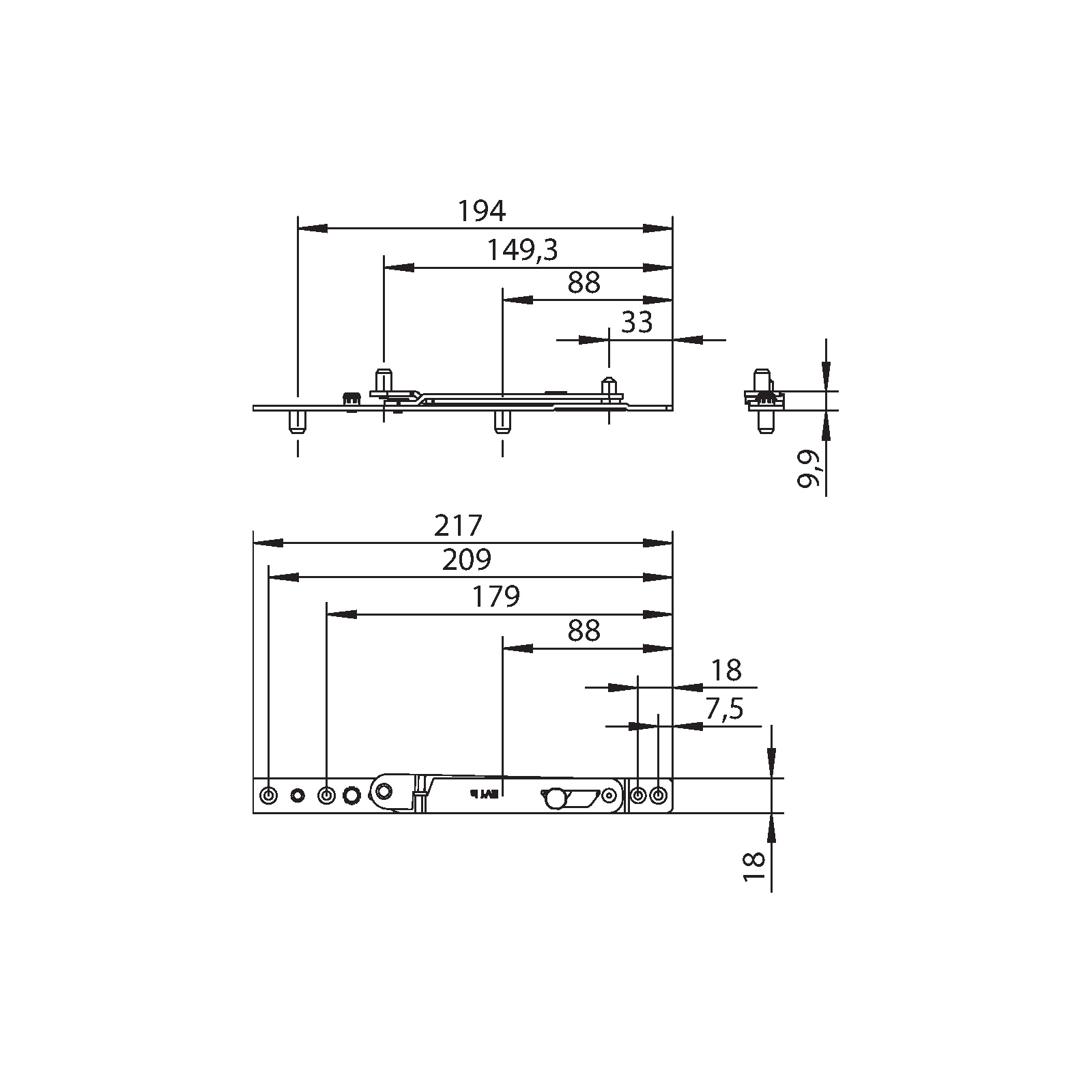 Winkhaus Ecklager EV-3/1-Z LS SL