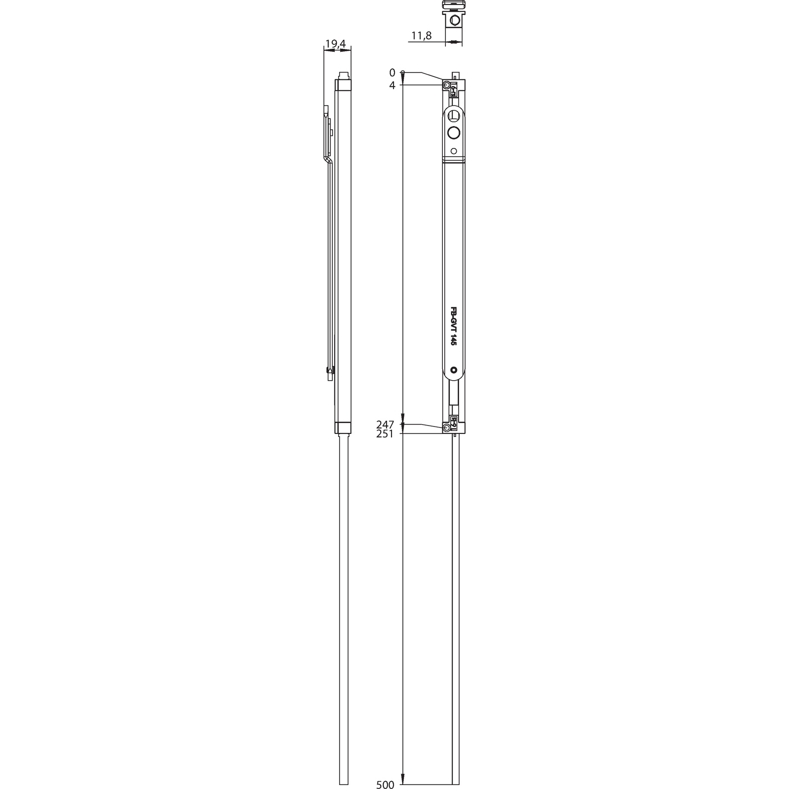 Winkhaus Fensterbremse FB GVT 600/16 SL
