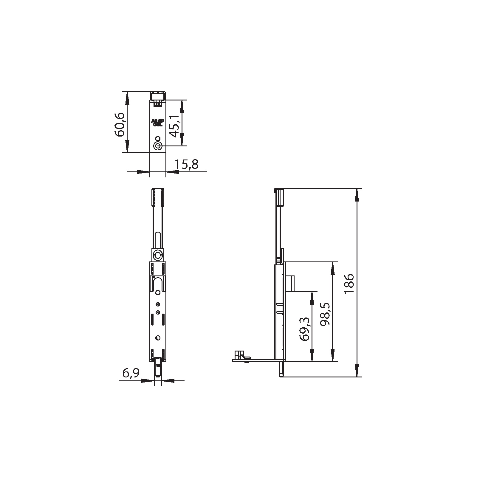 Winkhaus Anschlussschiene AS.SP.GGL.SB