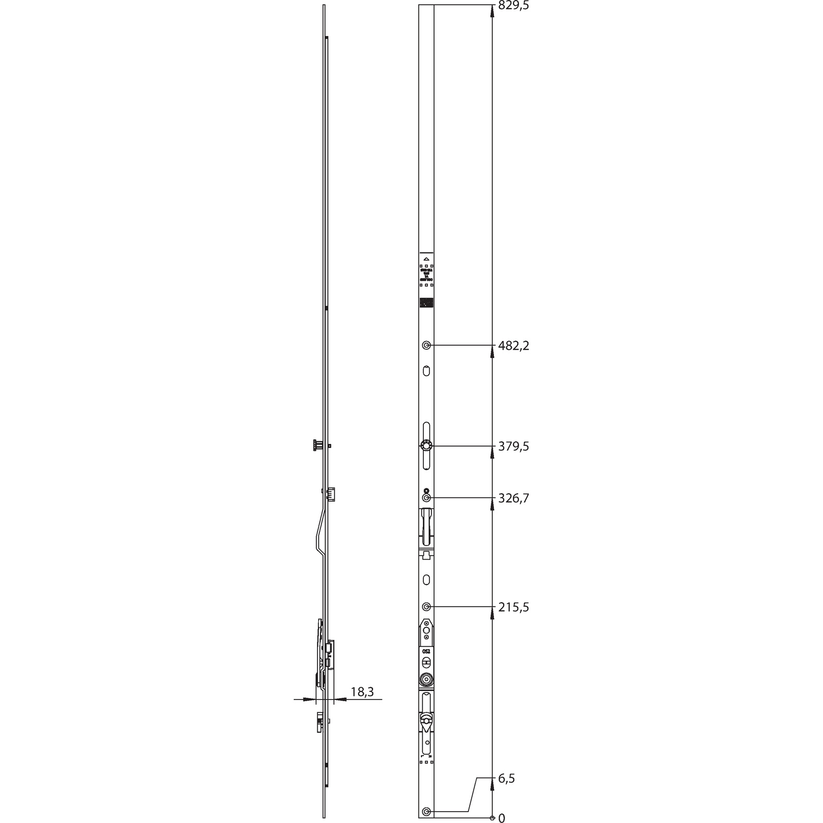 Winkhaus Oberschiene OS2.1025-1 KT