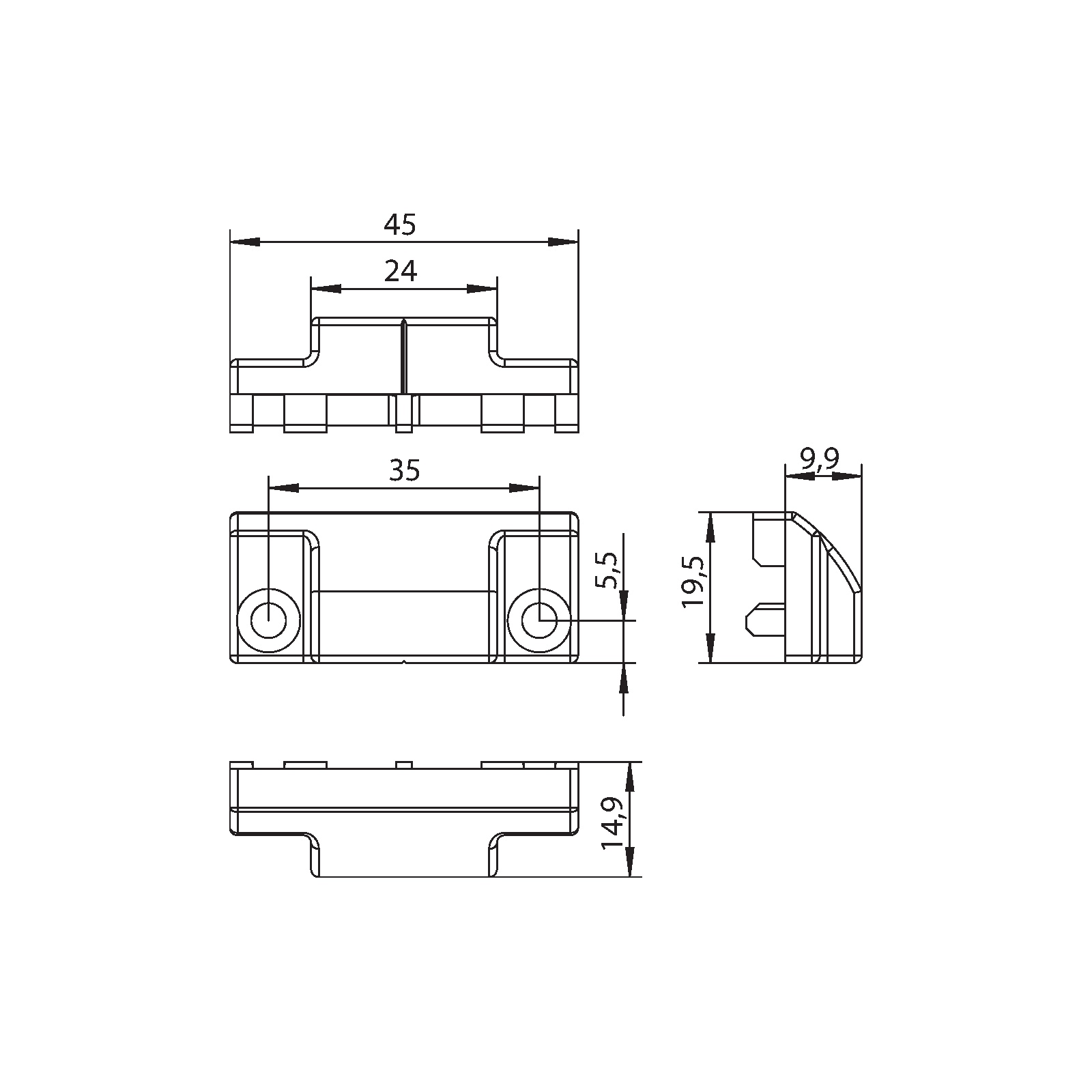 Winkhaus Schließblech ZV-RT 62 SL
