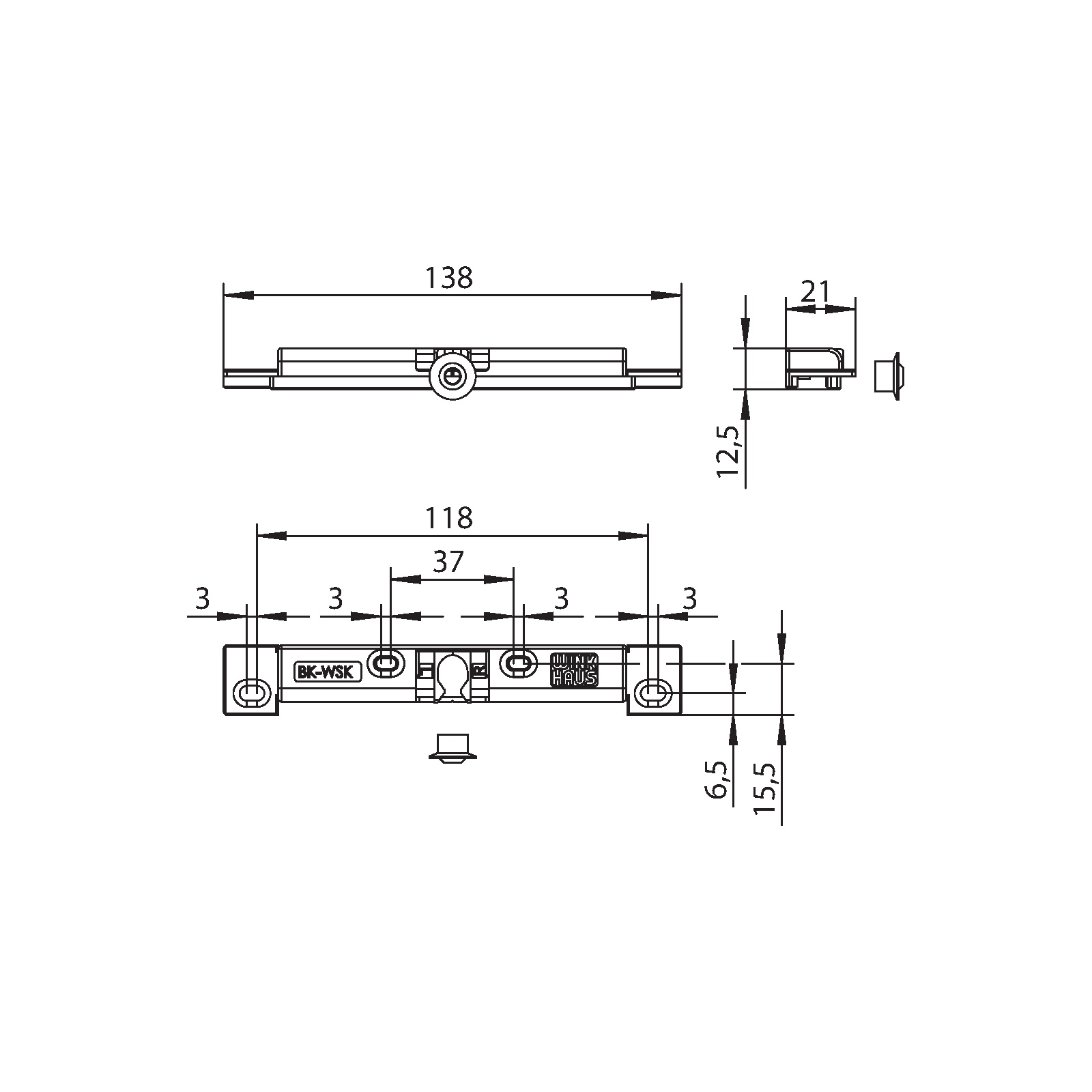 Winkhaus Balkontürschnäpper BK 60 LK.N-GR