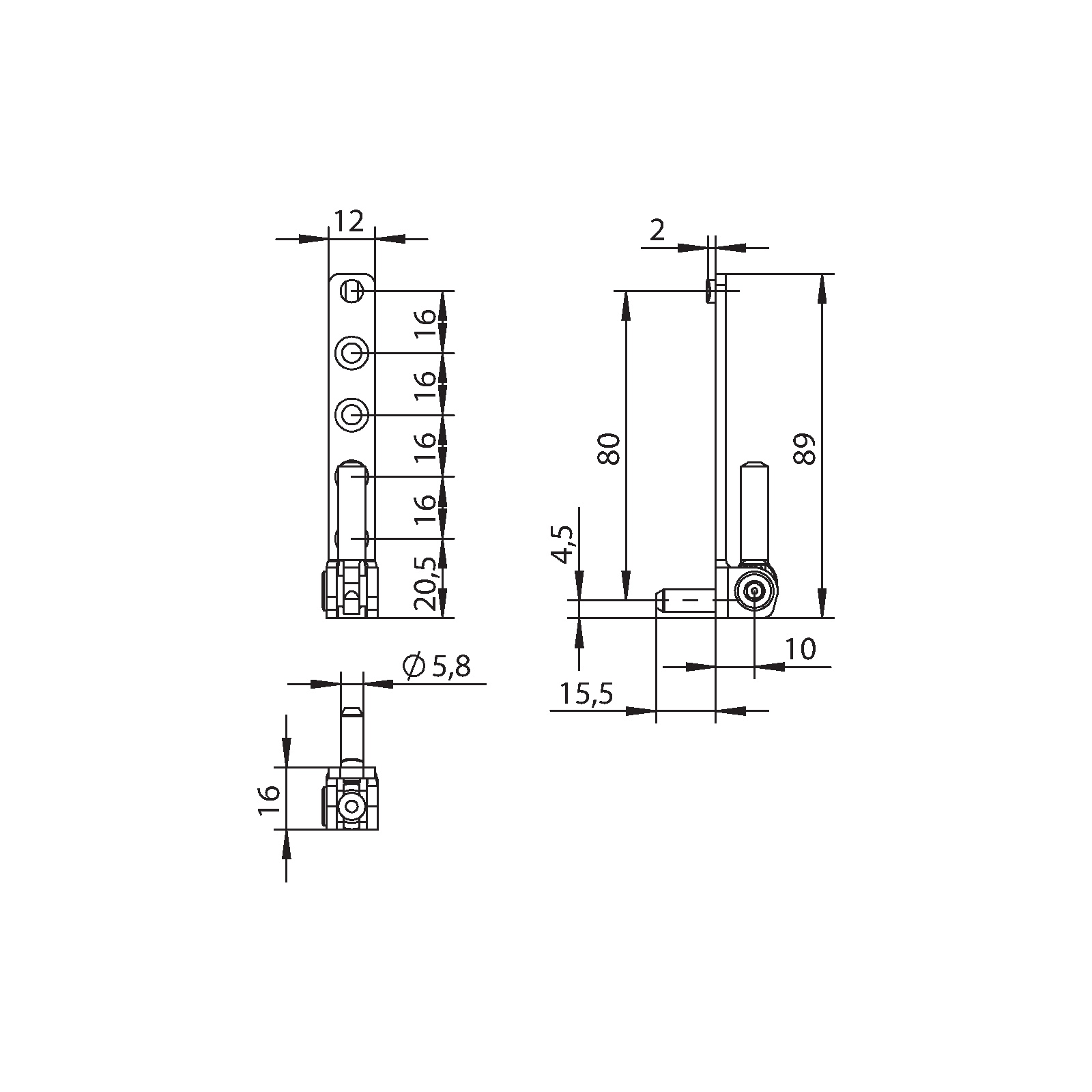 Winkhaus Ecklager ESV 6-3-16 in Weiß