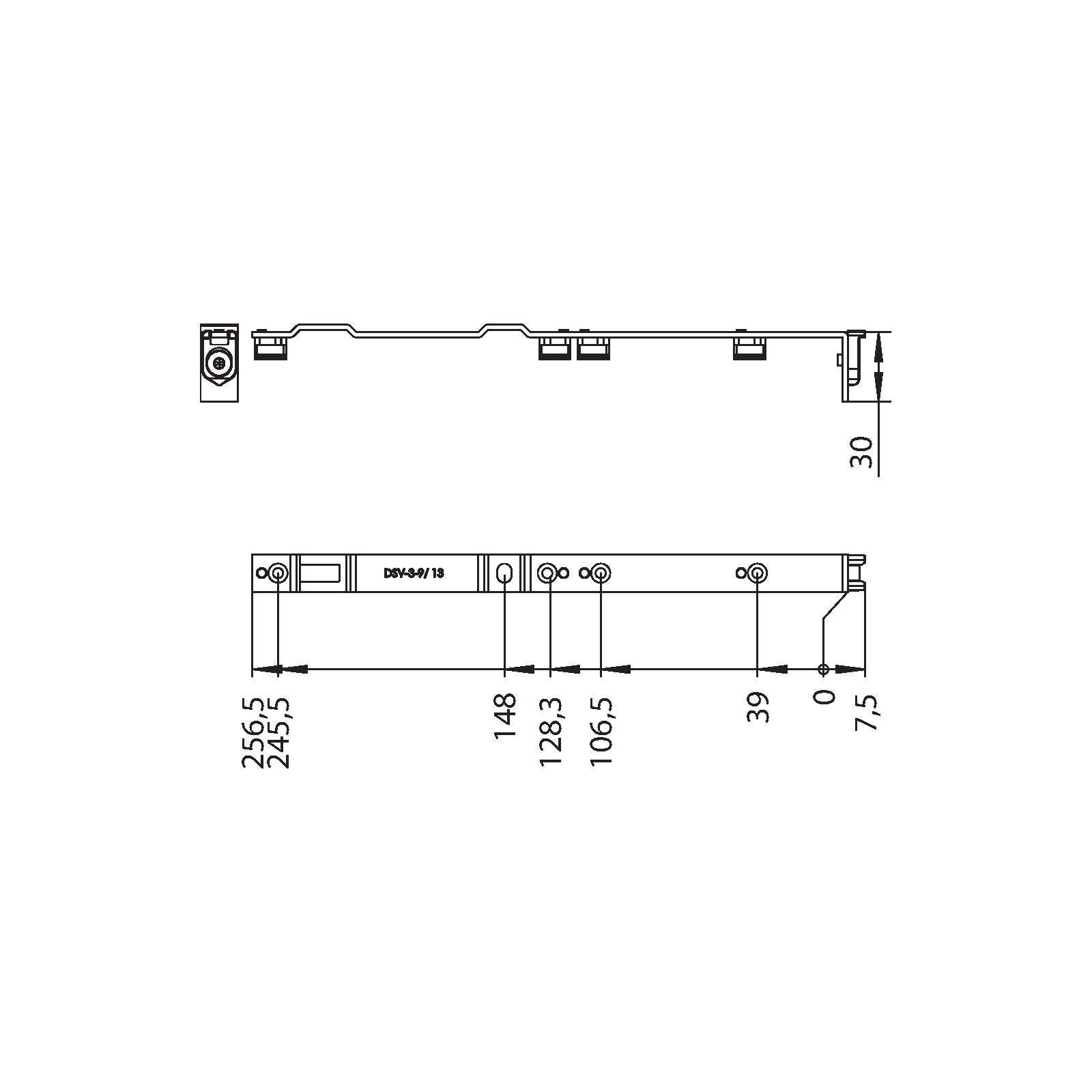 Winkhaus Drehlagerschiene DSV-3-9/13 SL