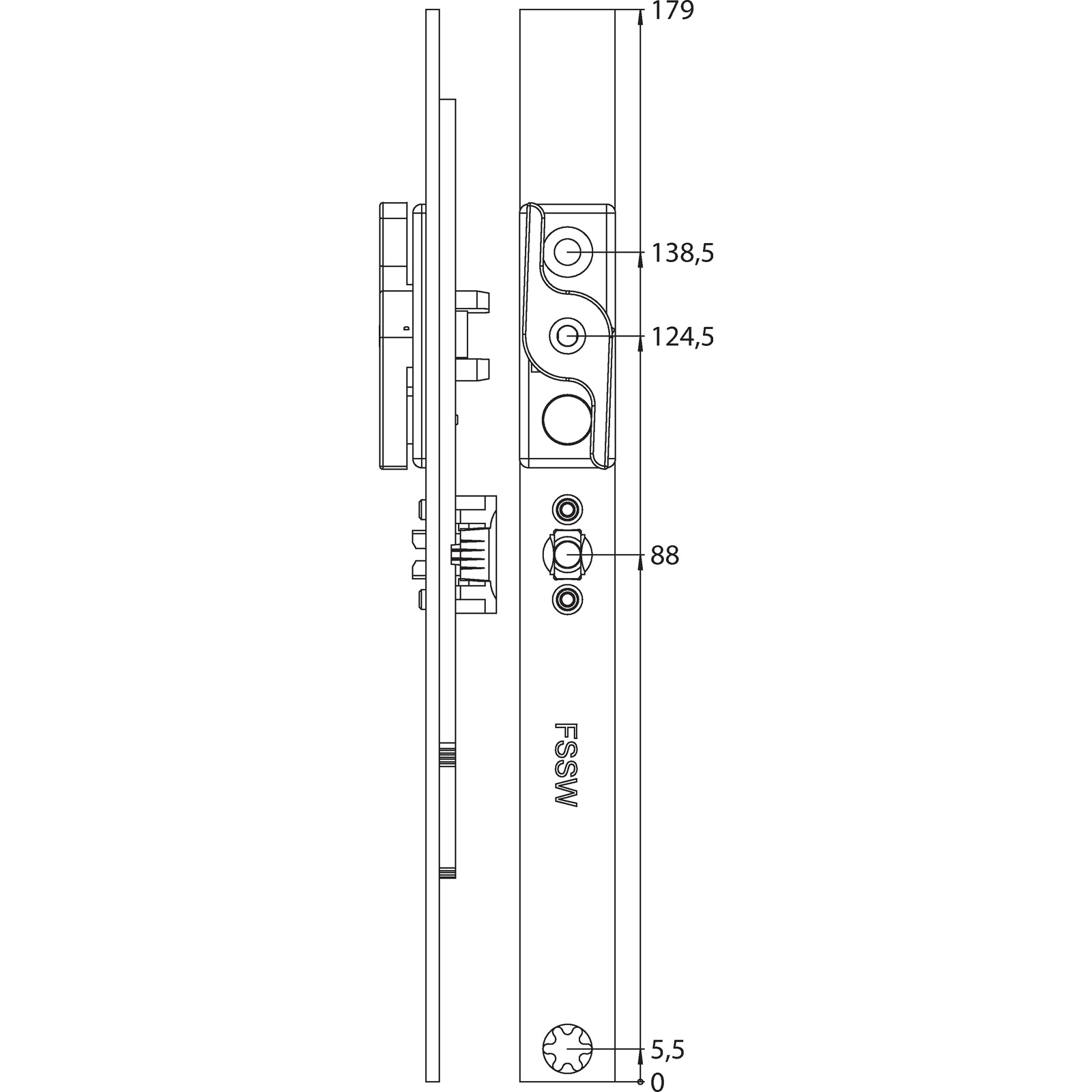 Winkhaus Anschlussschiene FSSW SL