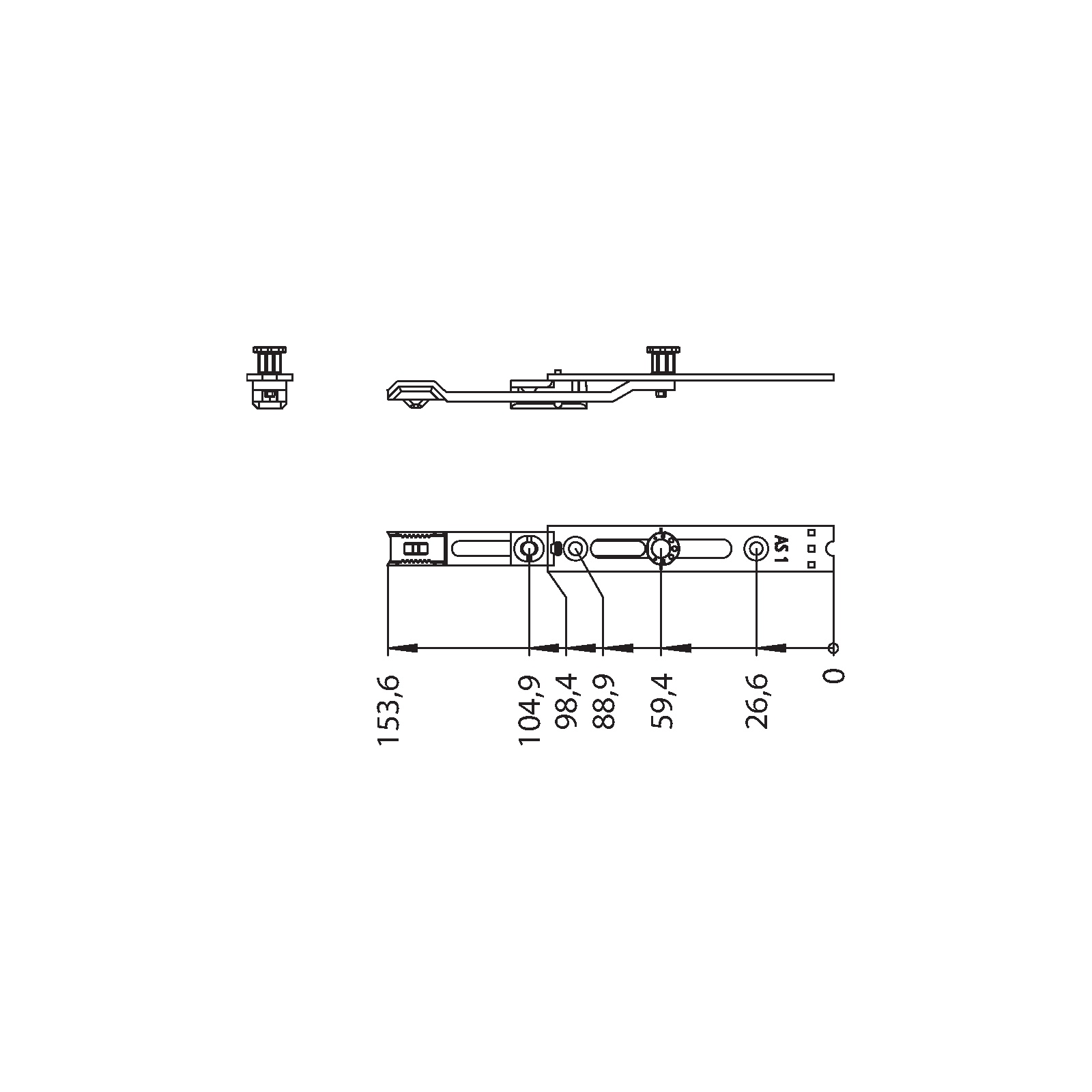 Winkhaus Anschlussschiene AS.1.LK.GR