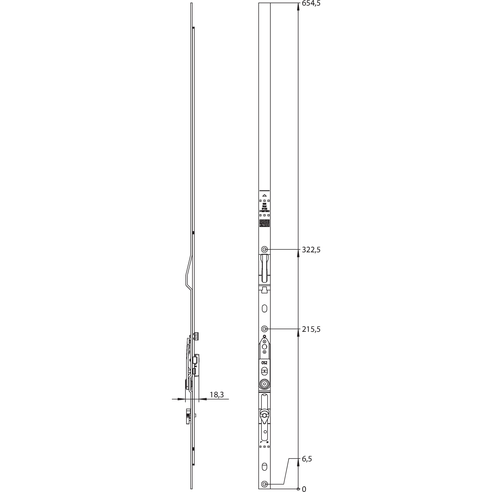 Winkhaus Oberschiene OS2.800 KT