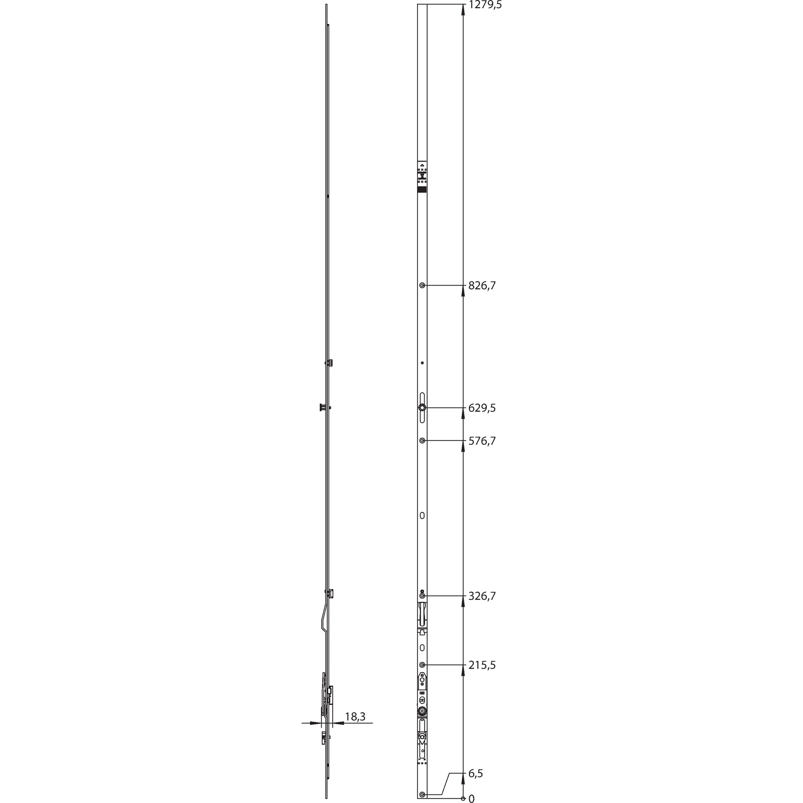 Winkhaus Oberschiene OS2.1475-1 in Silber