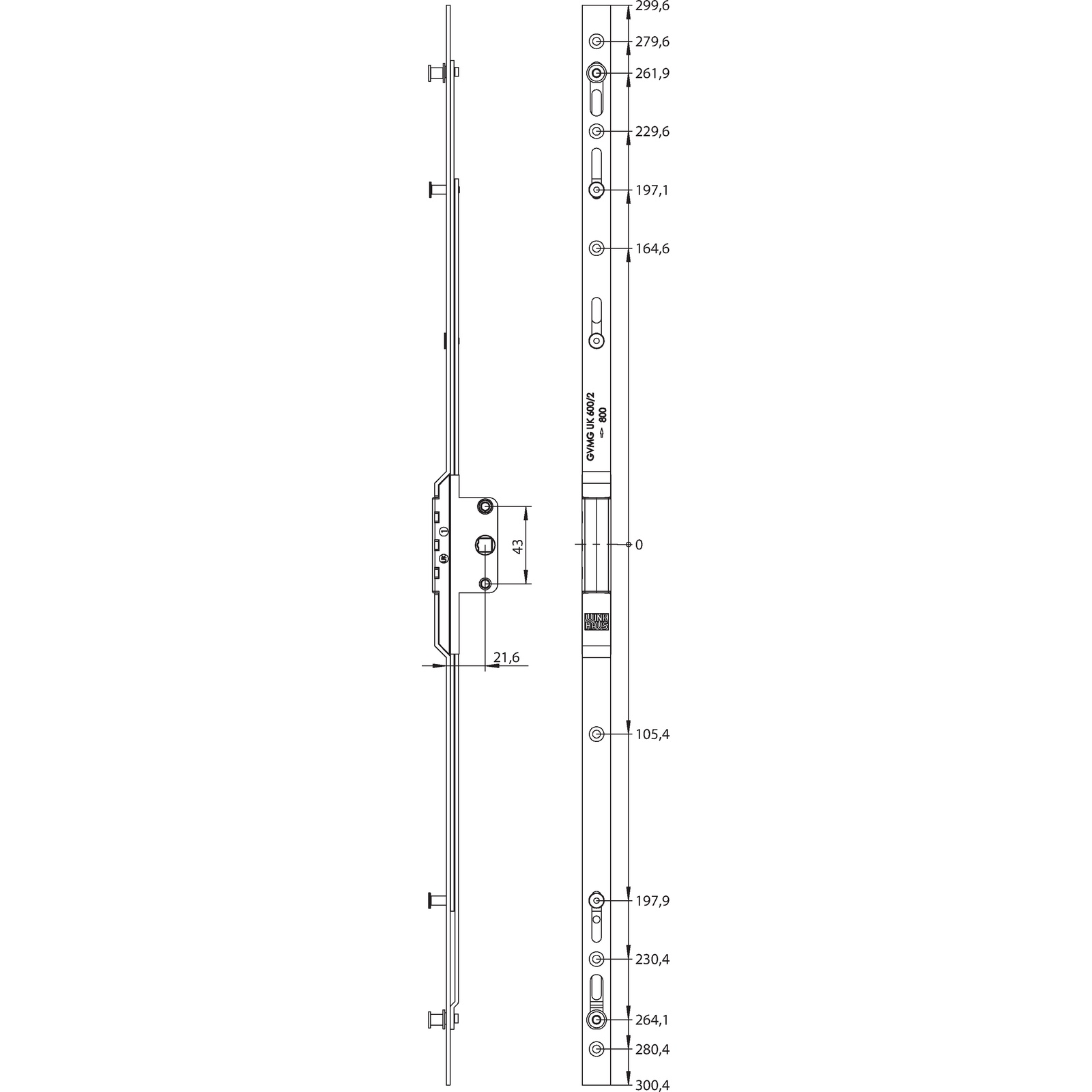 Winkhaus V.Getriebe GVMG UK600/2 D22-9 SL