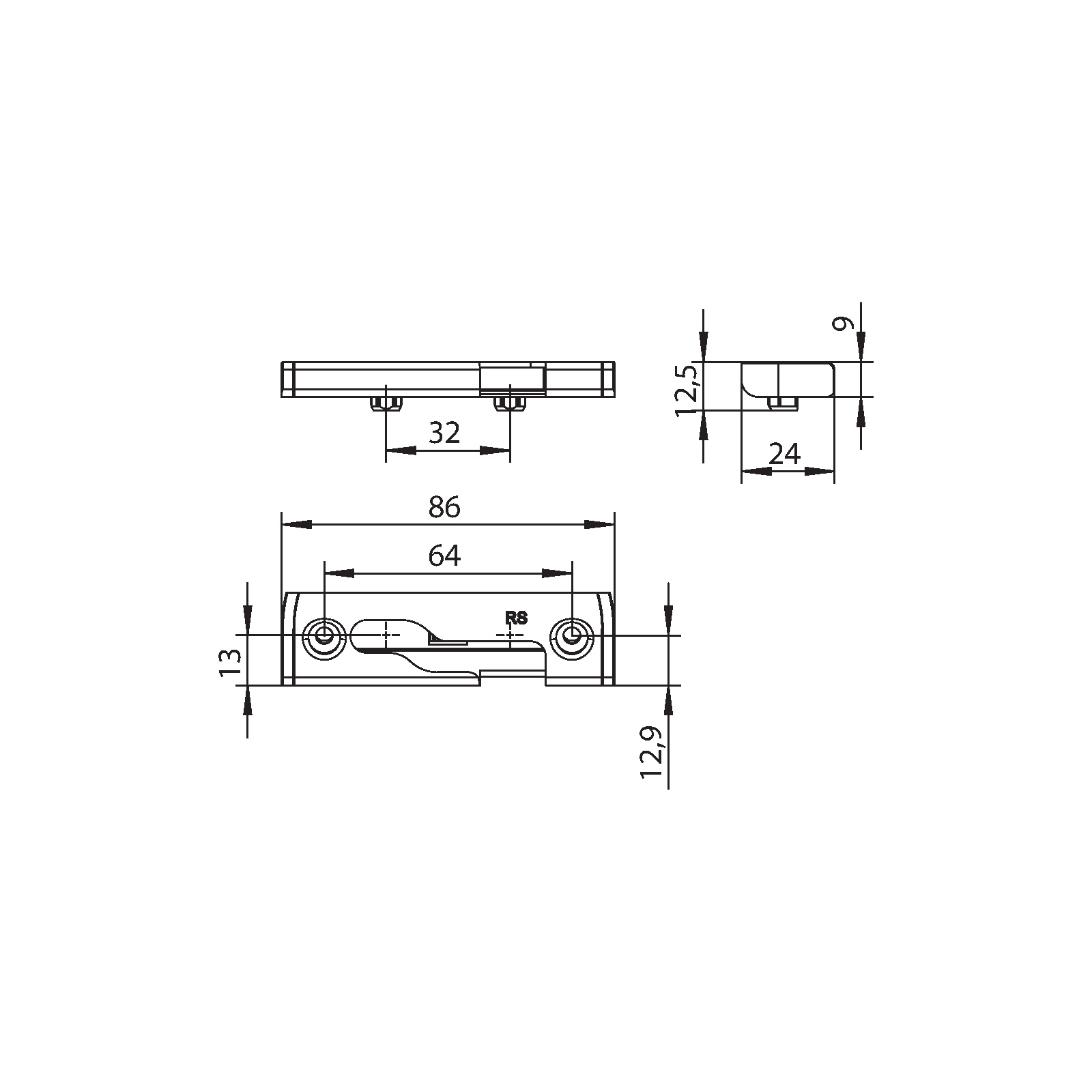 Winkhaus Sicherheitsschließblech SBS.H.PAD.13-24.Z8.RS