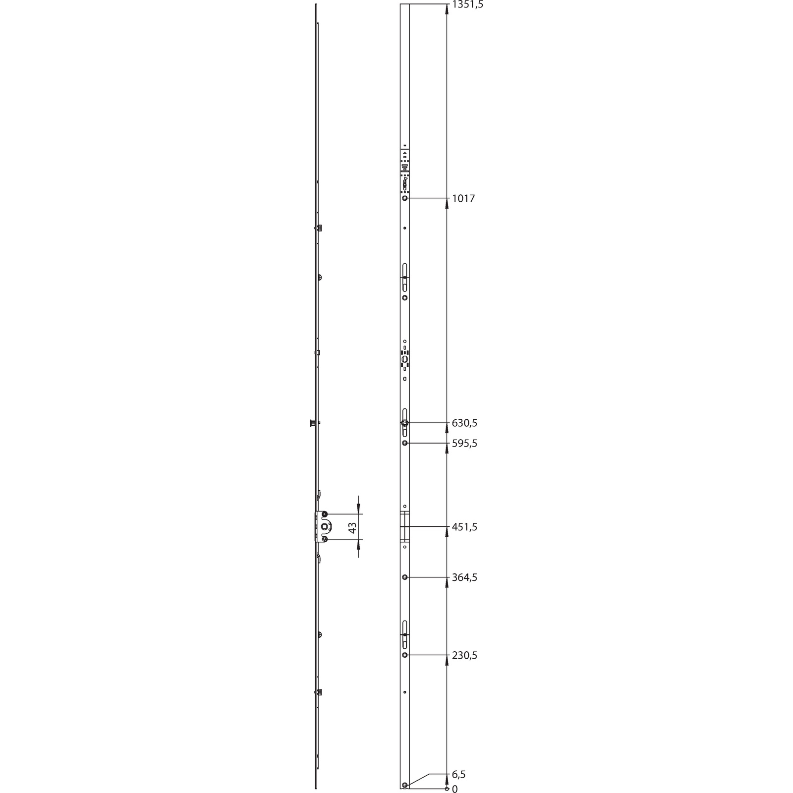 Winkhaus Getriebeschiene GAK.PP.1550-1