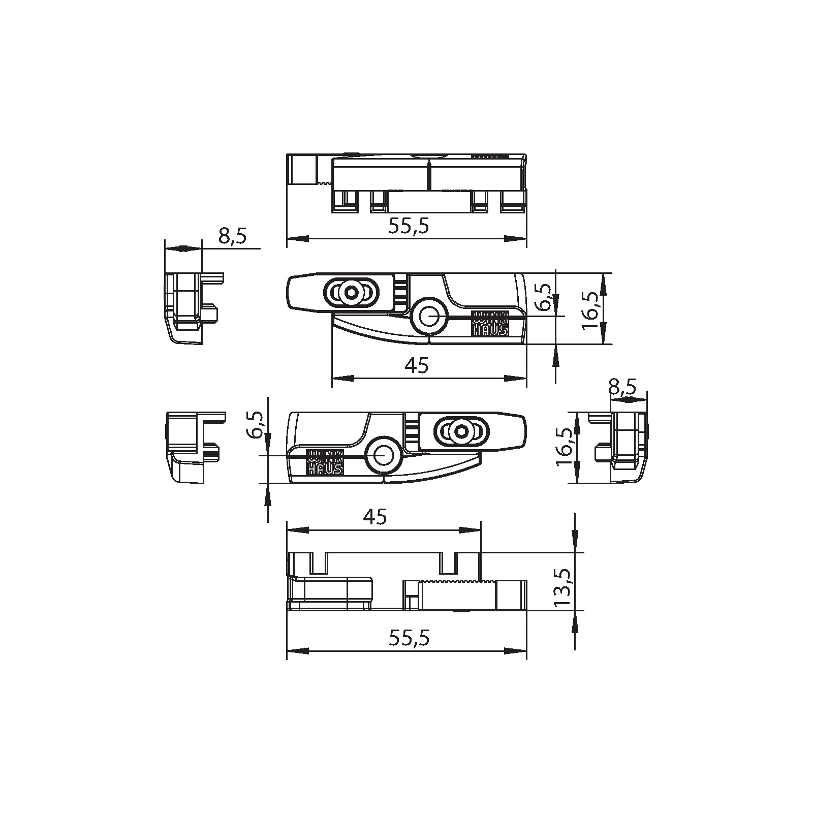 Winkhaus Schließblech SBA.K.161.P5.DFE.LS.LK.N-GR