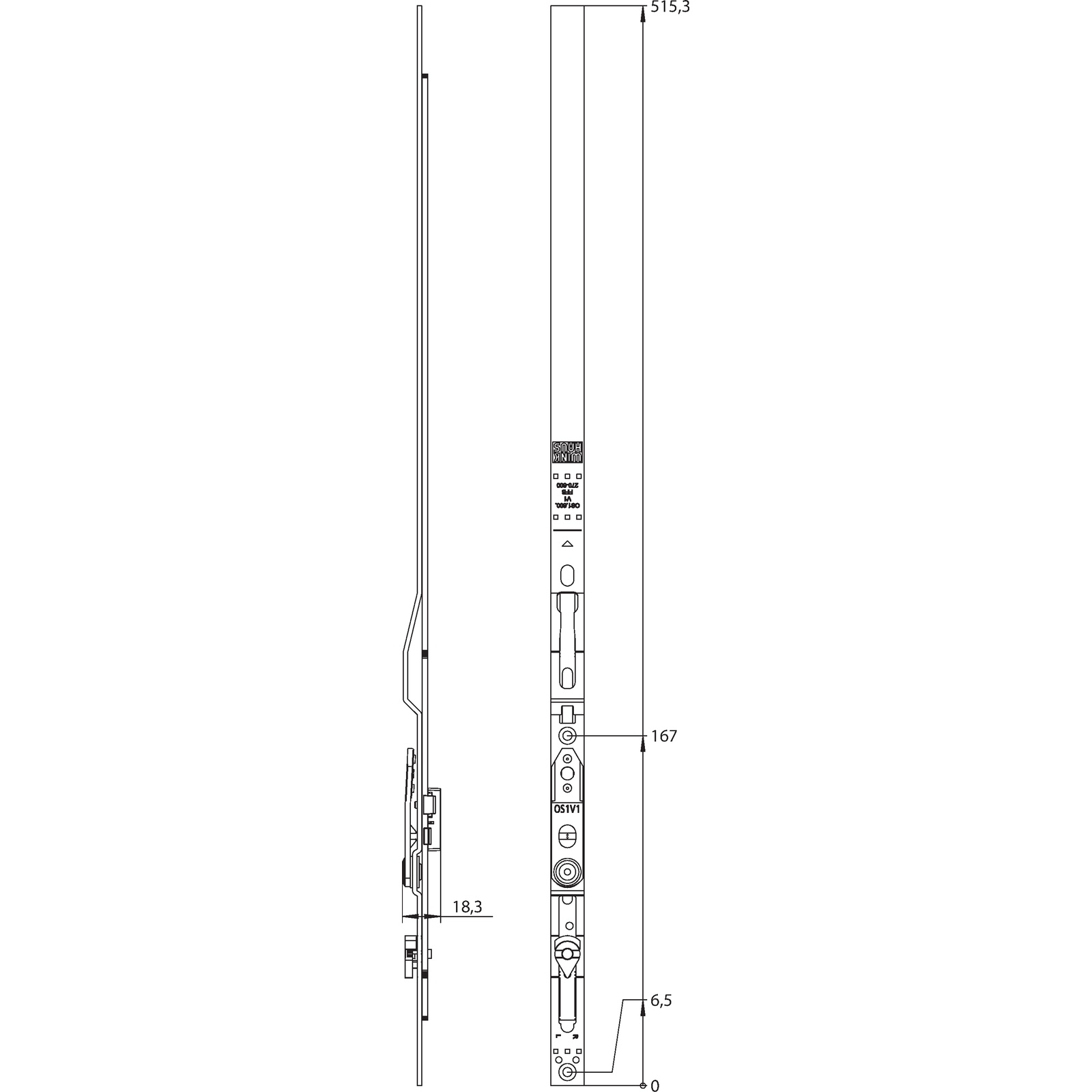 Winkhaus Oberschiene OS1.600 KT