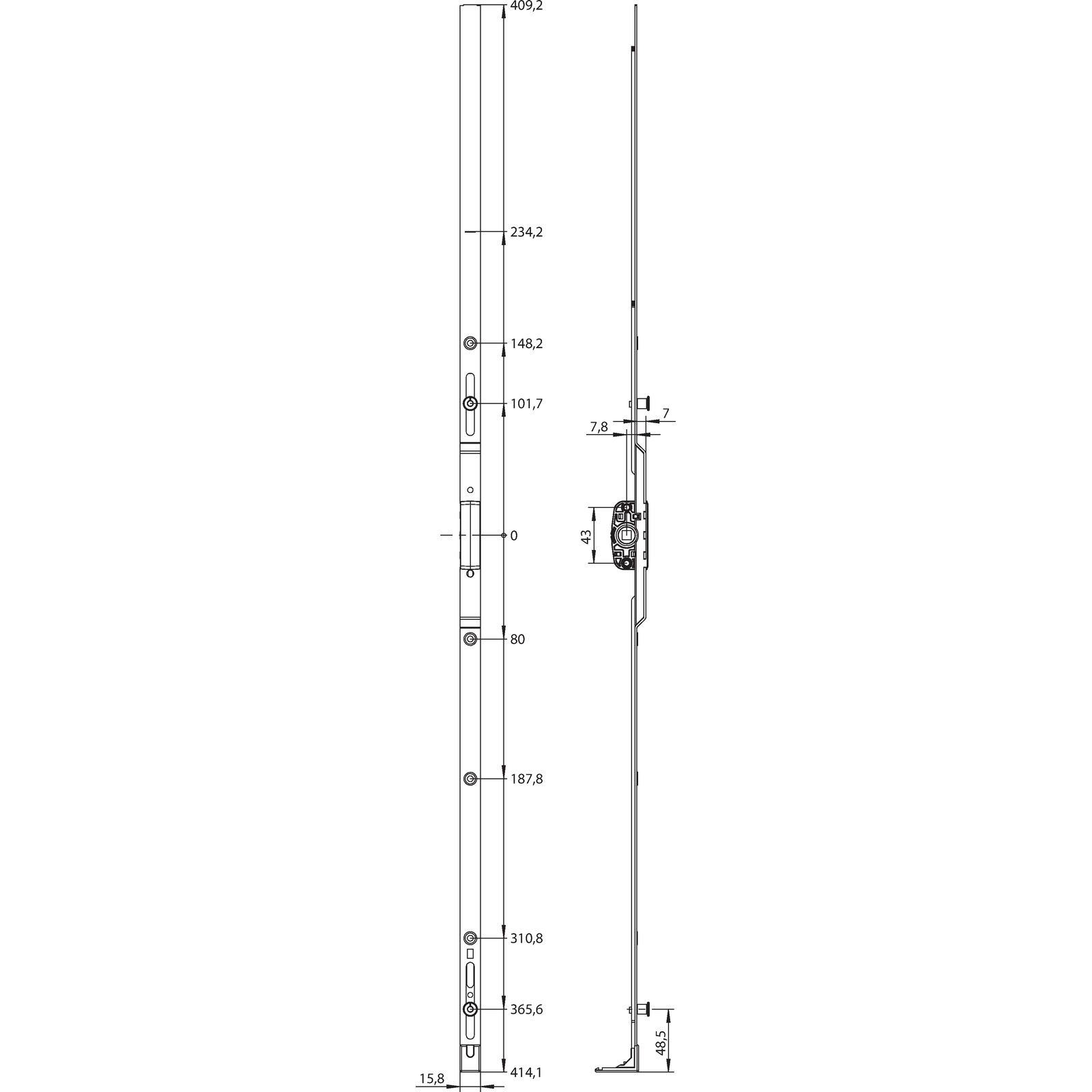 Winkhaus Getriebeschiene GK.U.925-1.D8,5.G413.PKM