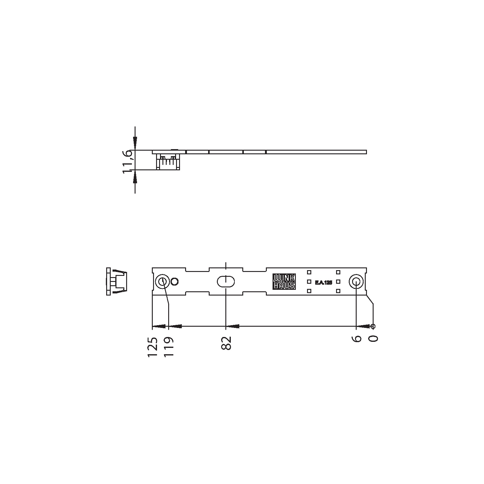 Winkhaus Abschlussplatte E.A.F.125
