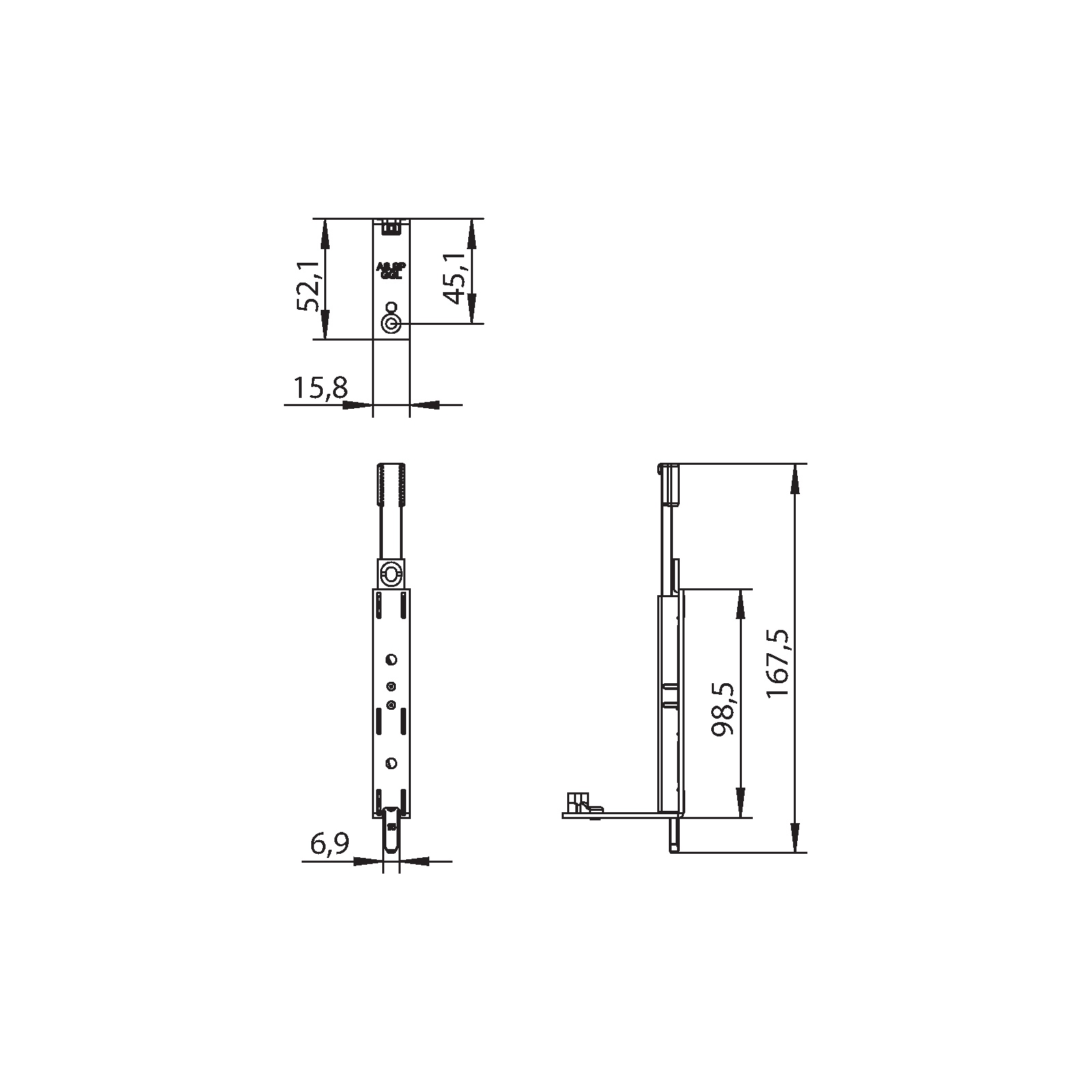 Winkhaus Anschlussschiene AS.SP.GGL
