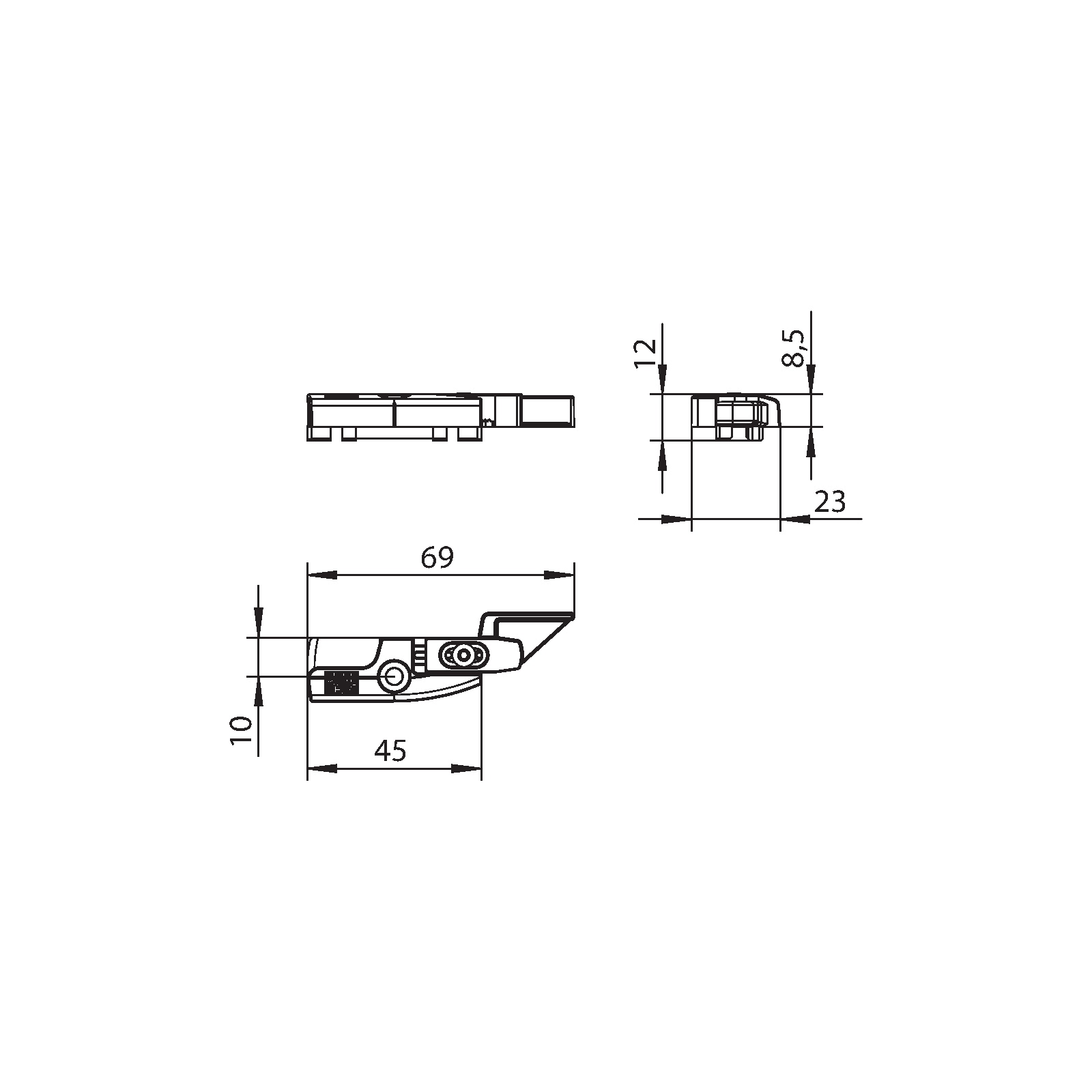 Winkhaus Schließblech SBA.K.152.P5.DFE.LS.LK.N-GR