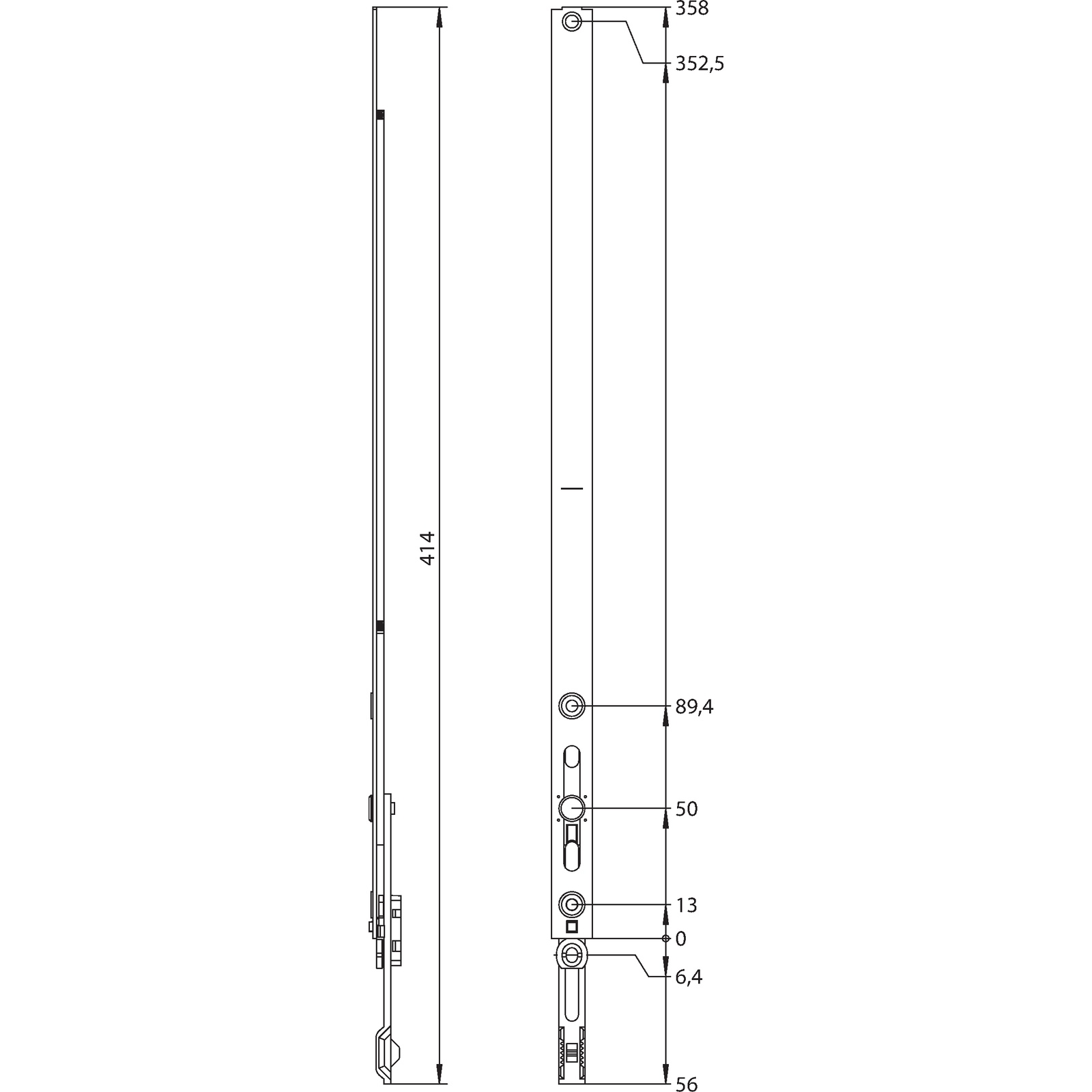 Winkhaus Verlängerungsschiene VS.U.360-0