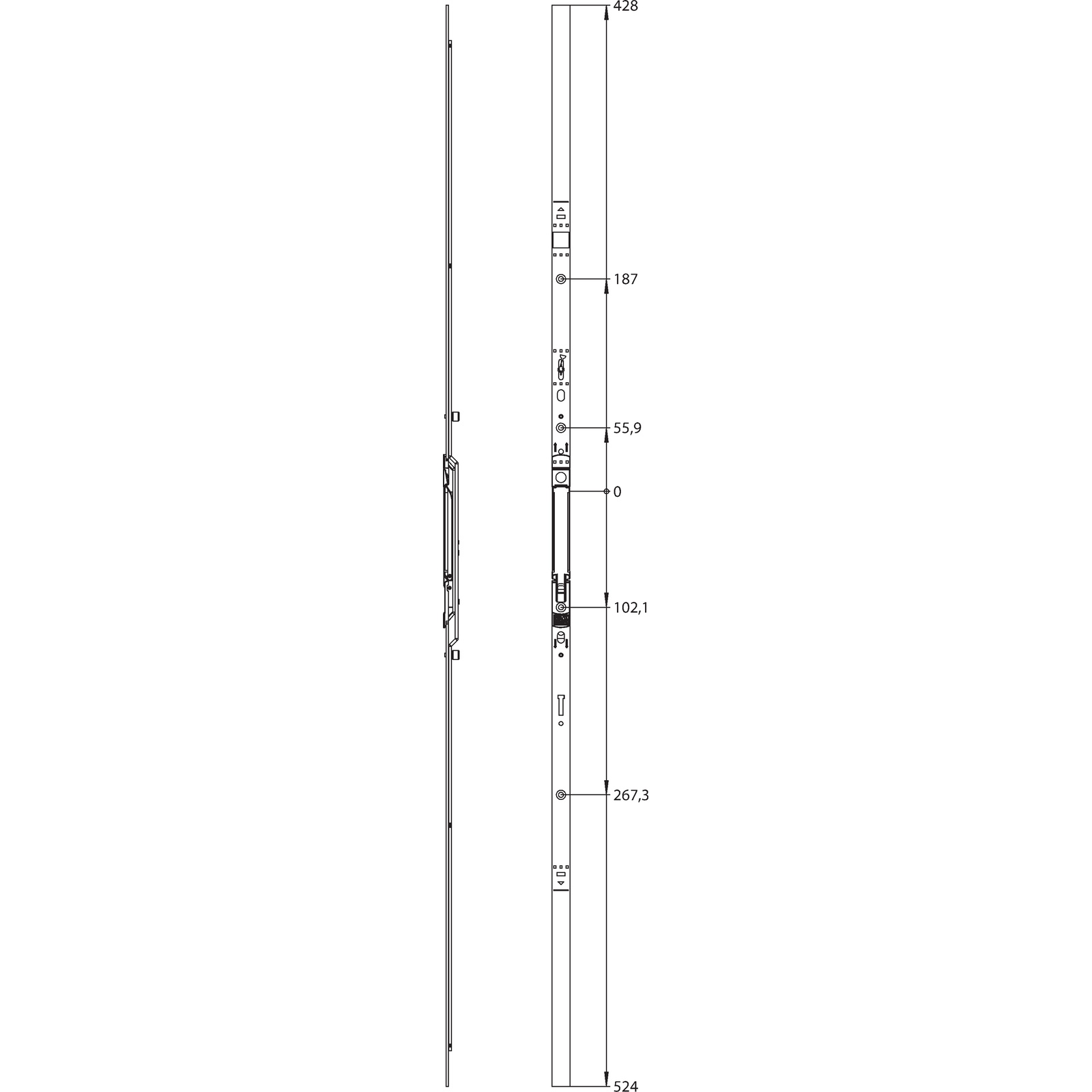 Winkhaus Stulpflügelgetriebe GASM.1050-0.E3