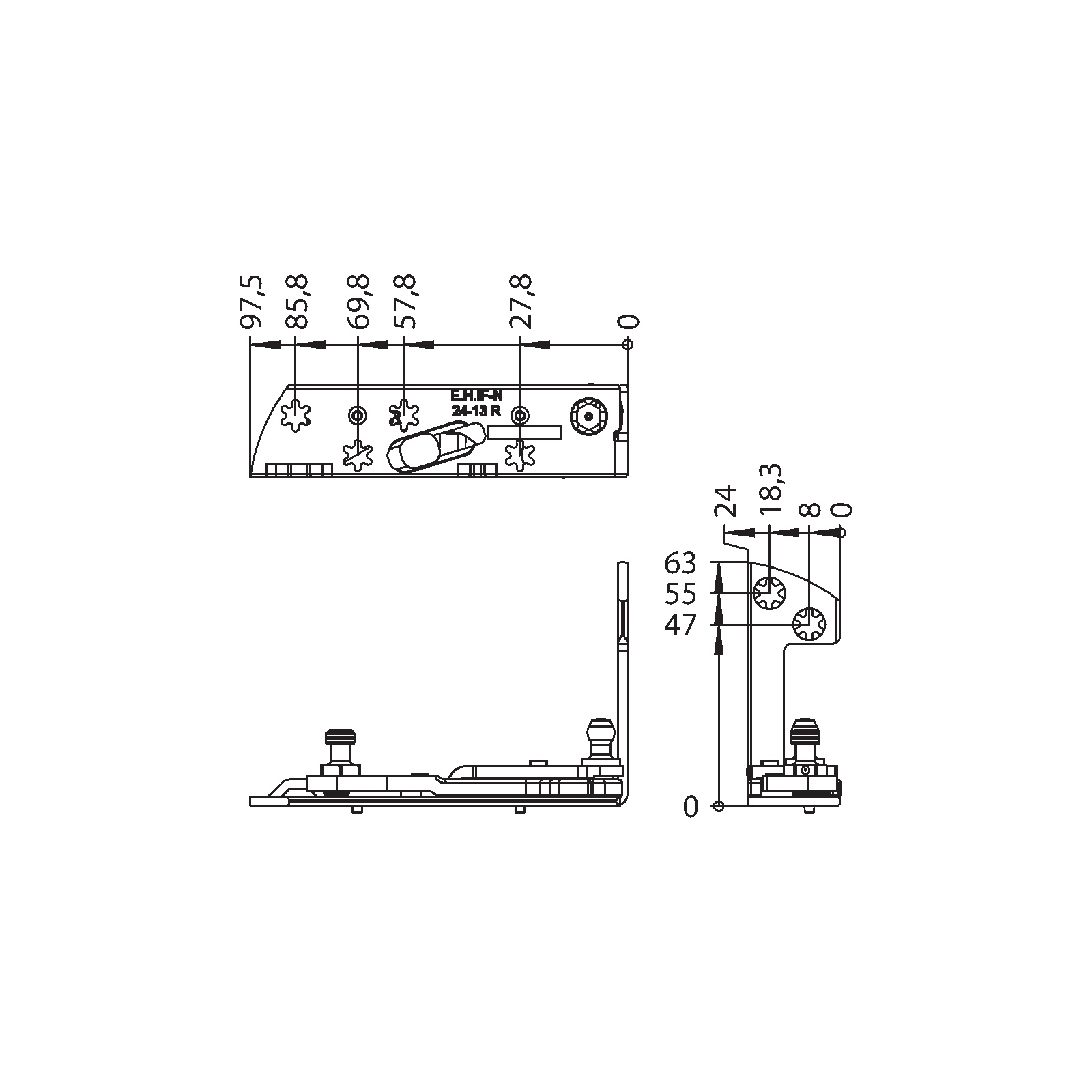 Winkhaus Ecklager EL.H.IF-N.24-9.RS