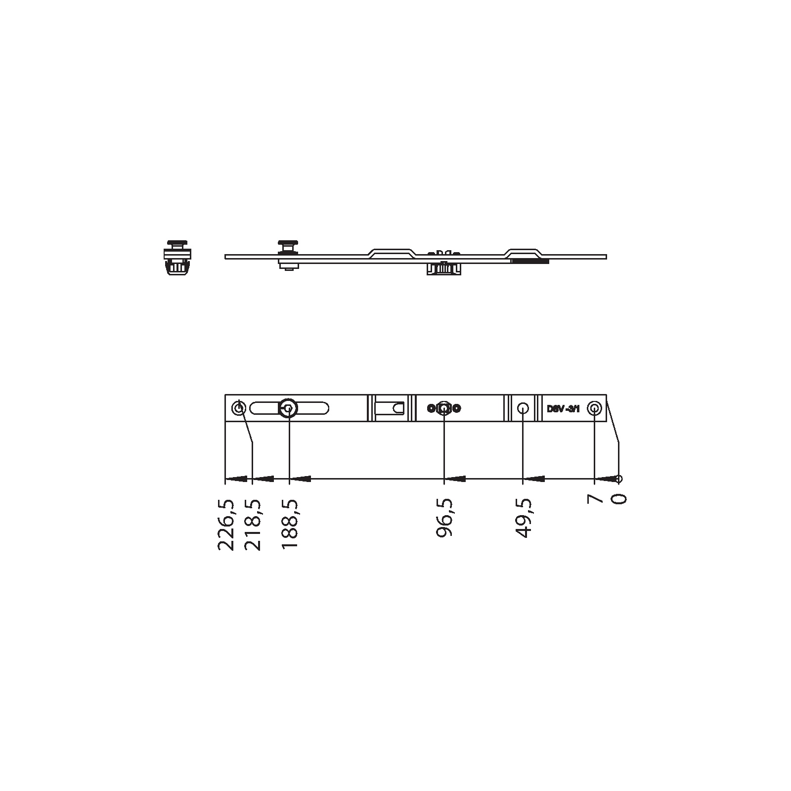 Winkhaus Drehlagerschiene DSV-3/1 SL