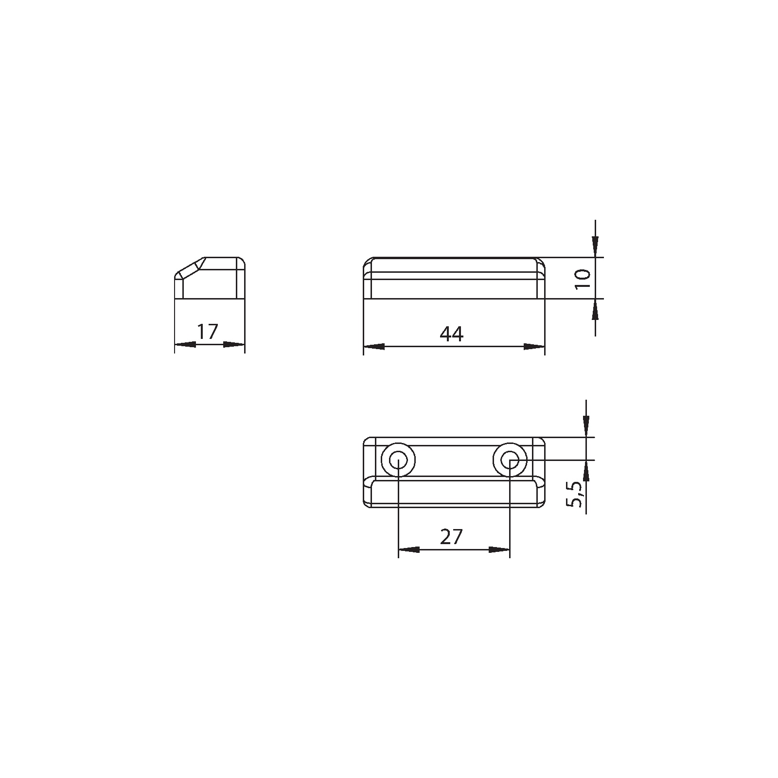 Winkhaus Auflauf D 10 WEISS RAL 9016