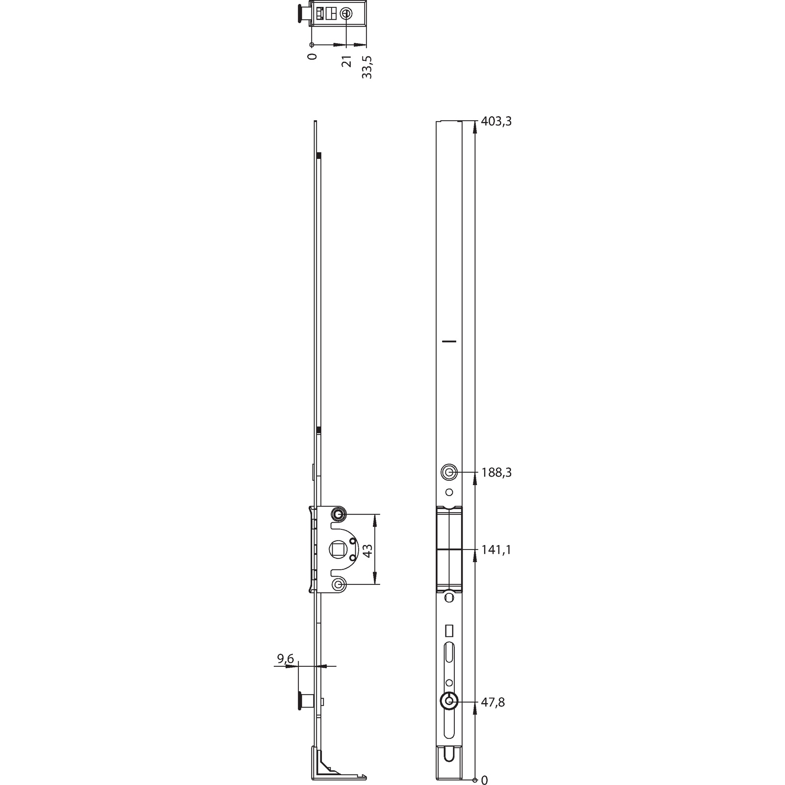 Winkhaus Getriebeschiene GK.U.505.ZN.PKM