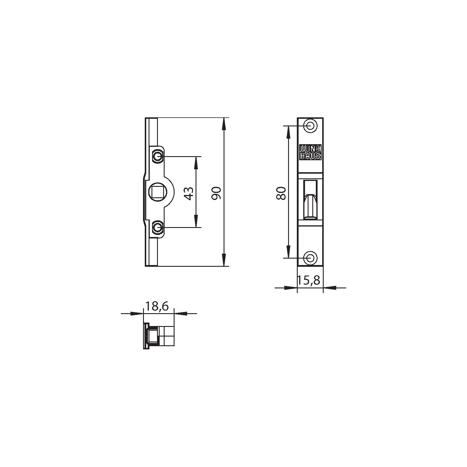 Winkhaus Getriebeschiene GA-OF-D7,5